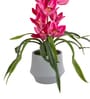 Pink Pu Foam Velvet Orchid Elegance Pot With Flower