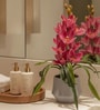 Pink Pu Foam Velvet Orchid Elegance Pot With Flower