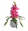 Pink Pu Foam Velvet Orchid Elegance Pot With Flower