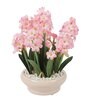 Pink Pvc Hyacinth Artificial Bonsai With Off- White Ceramic Pot