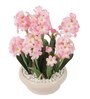Pink Pvc Hyacinth Artificial Bonsai With Off- White Ceramic Pot