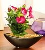 Pink Pvc Morning Glory Artificial Bonsai With Brown Ceramic Pot