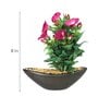 Pink Pvc Morning Glory Artificial Bonsai With Brown Ceramic Pot