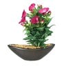 Pink Pvc Morning Glory Artificial Bonsai With Brown Ceramic Pot