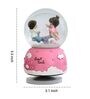 Pink Romantic Love Couple Rotating Snow Globe with Music Polyresin & Glass Figurine