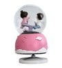 Pink Romantic Love Couple Rotating Snow Globe with Music Polyresin & Glass Figurine