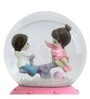 Pink Romantic Love Couple Rotating Snow Globe with Music Polyresin & Glass Figurine