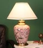 Pink Rose And Bird Paint Table Lamp