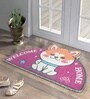 Pink Rubber Coir 27X17 Inches Anti-Skid Door Mat