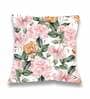 Pink & Green Floral Satin 16 x 16 Inches Cushion Cover