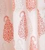 Pink Traditional Cotton 7 Ft Semisheer Eyelet Door Curtain