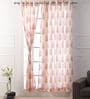 Pink Traditional Cotton 7 Ft Semisheer Eyelet Door Curtain