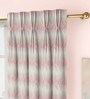 Pink Abstract Poly Cotton 7.5 Ft Light Filtering Pinch Pleat Door Curtains (Set of 2)