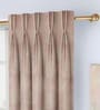Pink Floral Poly Cotton 7.5 Ft Light Filtering Pinch Pleat Door Curtains (Set of 2)