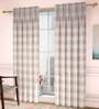 Pink Abstract Poly Cotton 7.5 Ft Light Filtering Pinch Pleat Door Curtains (Set of 2)