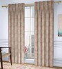 Pink Floral Poly Cotton 7.5 Ft Light Filtering Pinch Pleat Door Curtains (Set of 2)