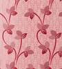 Pink Floral Polyester 5 Ft Semisheer Eyelet Window Curtains (Set of 2)