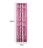 Pink Floral Polyester 9 Ft Semisheer Eyelet Door Curtains (Set of 2)