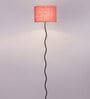 Victoria Pink Jute Shade Club Floor Lamp With Iron Base