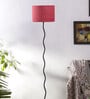 Victoria Pink Jute Shade Club Floor Lamp With Iron Base