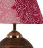 Pink Shade Table Lamp With Antique Terracotta Base
