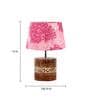 Elegant Pink Fabric Shade Table Lamp With Mango wood Base