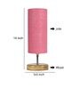 Lense Pink Jute Shade Table Lamp With Wood Base