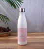 Pink Shade Text Printed Steel Water Bottle 600ml