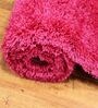 Pink Shaggy Polyester 8ft X 10ft Hand tufted Carpet