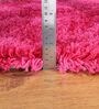 Pink Shaggy Polyester 8ft X 10ft Hand tufted Carpet
