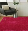 Pink Shaggy Polyester 8ft X 10ft Hand tufted Carpet