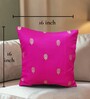 Pink Silk blend Banarasi Chanderi Zari 16x16 inches Cushion Covers (Set of 2)