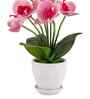 Pink Silk Fabric Orchid Radiance Arrangement Pot With Flower