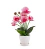 Pink Silk Fabric Orchid Radiance Arrangement Pot With Flower