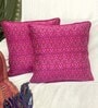 Pink Traditional Silk 16 x 16 Inches Cushion Covers (Pack of 2)