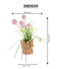 Pink Silk Plastic And Jute Chic Artificial Dandelion Arrangement Flower Bunch With Jute Wrap