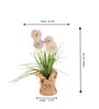 Pink Silk Plastic And Jute Faux Allium Flower Bunch With Jute Wrap