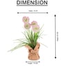 Pink Silk Plastic And Jute Faux Allium Flower Bunch With Jute Wrap