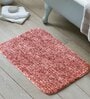 Pink Solid Polyester 24x16 Inches AntiSkid Bath Mat