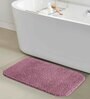Pink Solid Polyester 24x16 Inches Anti Skid Bath Mat