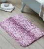 Pink Solid Shaggy Polyester 24x16 Inches AntiSkid Bath Mat