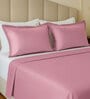 Pink Solid 144 TC 100 % Cotton Double Size Bedsheet With 2 Pillow Covers