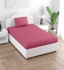 Pink Solid 150 TC Cotton Single Bed Sized Bedsheet With 1 Pillow Cover