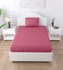 Pink Solid 150 TC Cotton Single Bed Sized Bedsheet With 1 Pillow Cover