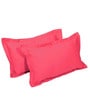 Pink Solid 150 TC Microfiber Queen Sized Double Bedsheet with 2 Pillow Covers