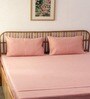 Pink Solid 180 TC Cotton Double Bedsheet with 2 Pillow Covers