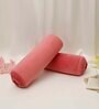 Pink Solid 200 TC Velevt 2 Bolster Covers