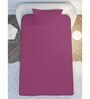 Pink Solid 210 TC Cotton Single Sized Bedsheet with 1 Pillow Cover Satin Stripe 2024 Collection