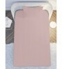 Pink Solid 210 TC Cotton Single Sized Bedsheet with 1 Pillow Cover Satin Stripe 2024 Collection
