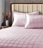 Pink Solid 300 TC Cotton King Sized Bedsheet with 2 Pillow Covers